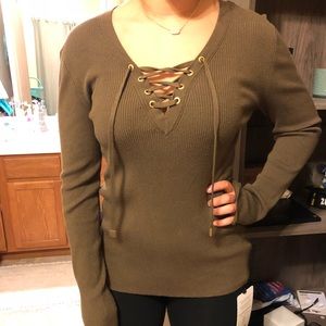 Michael Koras Army Green Sweater Shirt